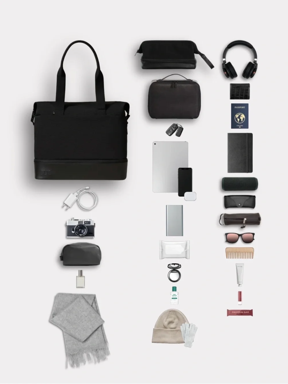 BEIS Black Travel Weekender Bag